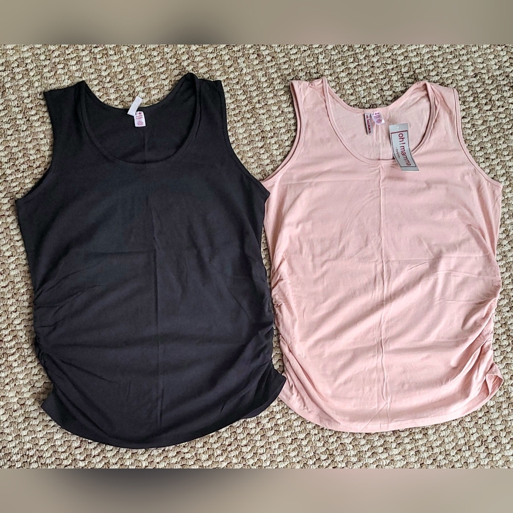 Oh! Mamma maternity tanks, pink with tag, black without tag, both XL